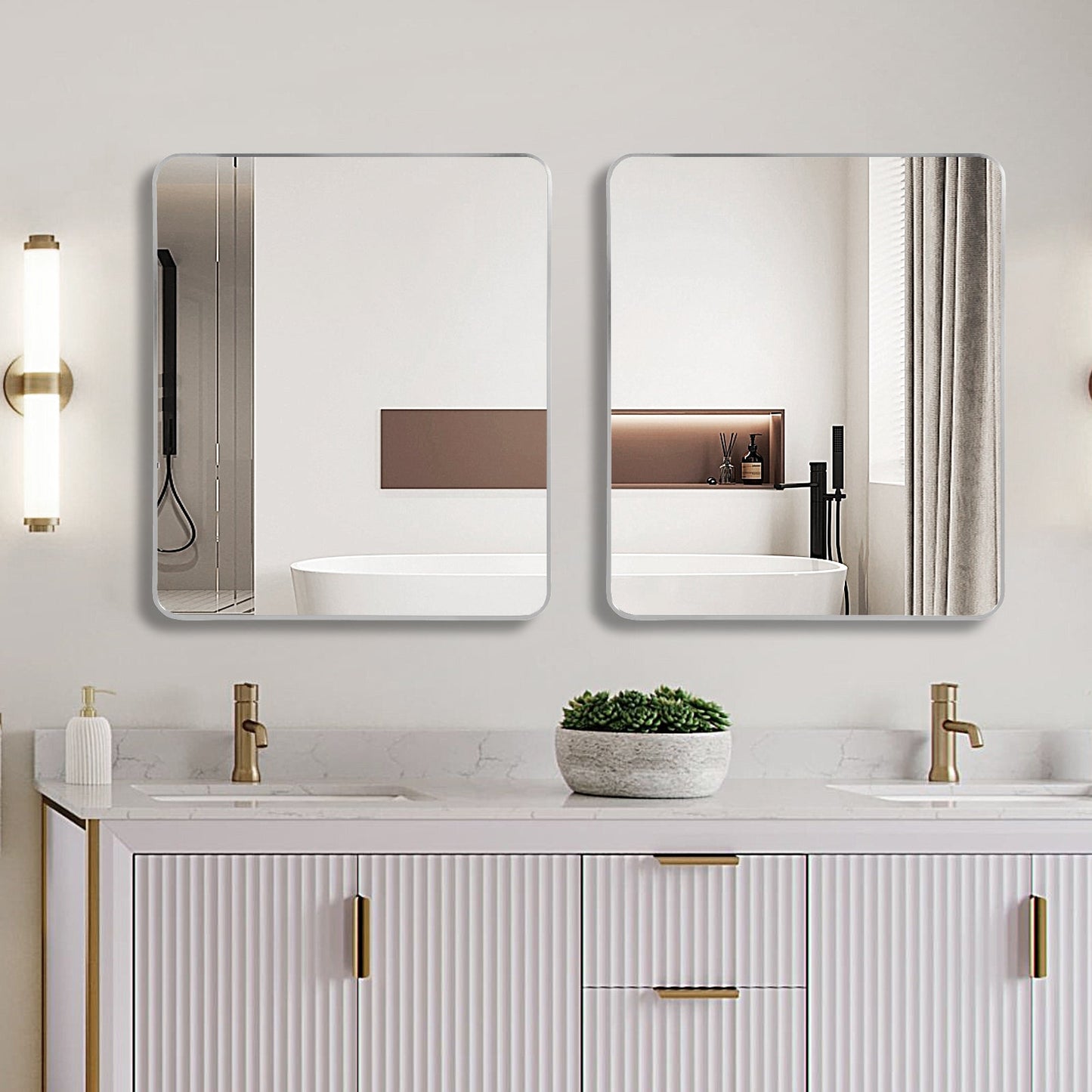 Silver 30 'X36' Rectangular Bathroom Wall Mirror