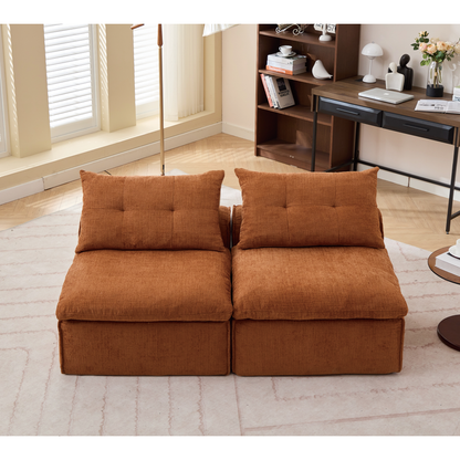 Modular Sofa,No Armrests,At Will DIY,Soft Chenille Fabric,Neck Pillow-Back Lounge Sofa Chair,Reading Nook, or Apartment