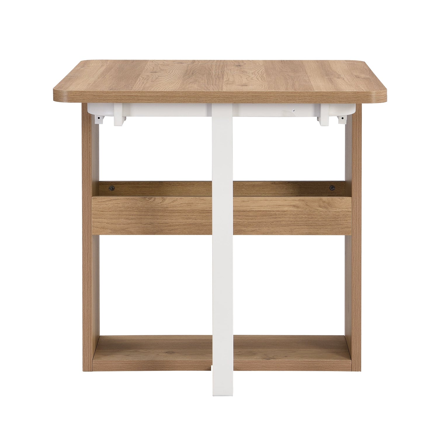 Modern Compact 63inch 5-Piece Extendable Dining Table Set, Foldable Square Kitchen Table Set With Storage Rack and 4 PU