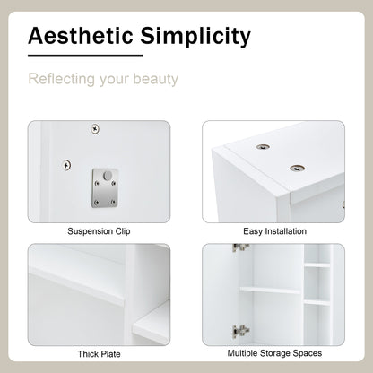 A White MDF Material Mirror Cabinet, Bathroom Mirror,  MDF Material Mirror Cabinet,a Separate Wall Mounted Bathroom Mirr