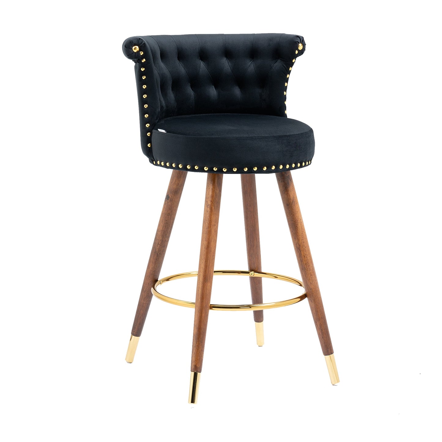 Swivel Bar Stools With Backrest Footrest ，with a Fixed Height of 360 Degrees