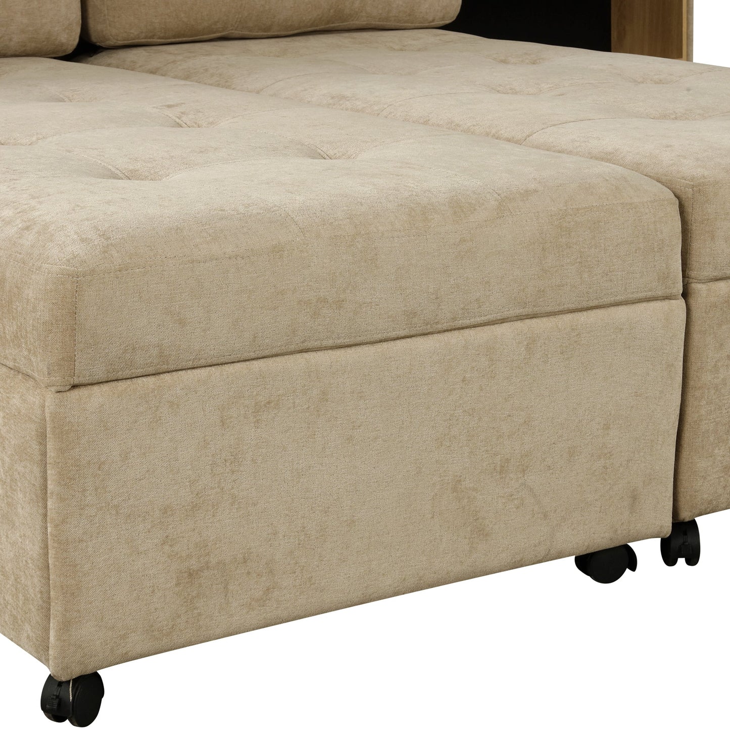 121.2' Versatile Sofa Bed Modular Sofa  Free-Combined Sofa With Two Storage Racks,  Brown