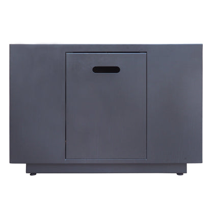 Outdoor Patio Propane Fire Pit 24'' H X 33'' W Square Iron Gas-Burning Fire Pit - 50,000 BTU, Tank in Side, Dark Grey