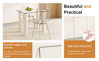 ONLY Separate Glass Tabletop.24*36 Inch Rectangular Heat-Resistant Transparent Tempered Glass Tabletop.Suitable for Vari