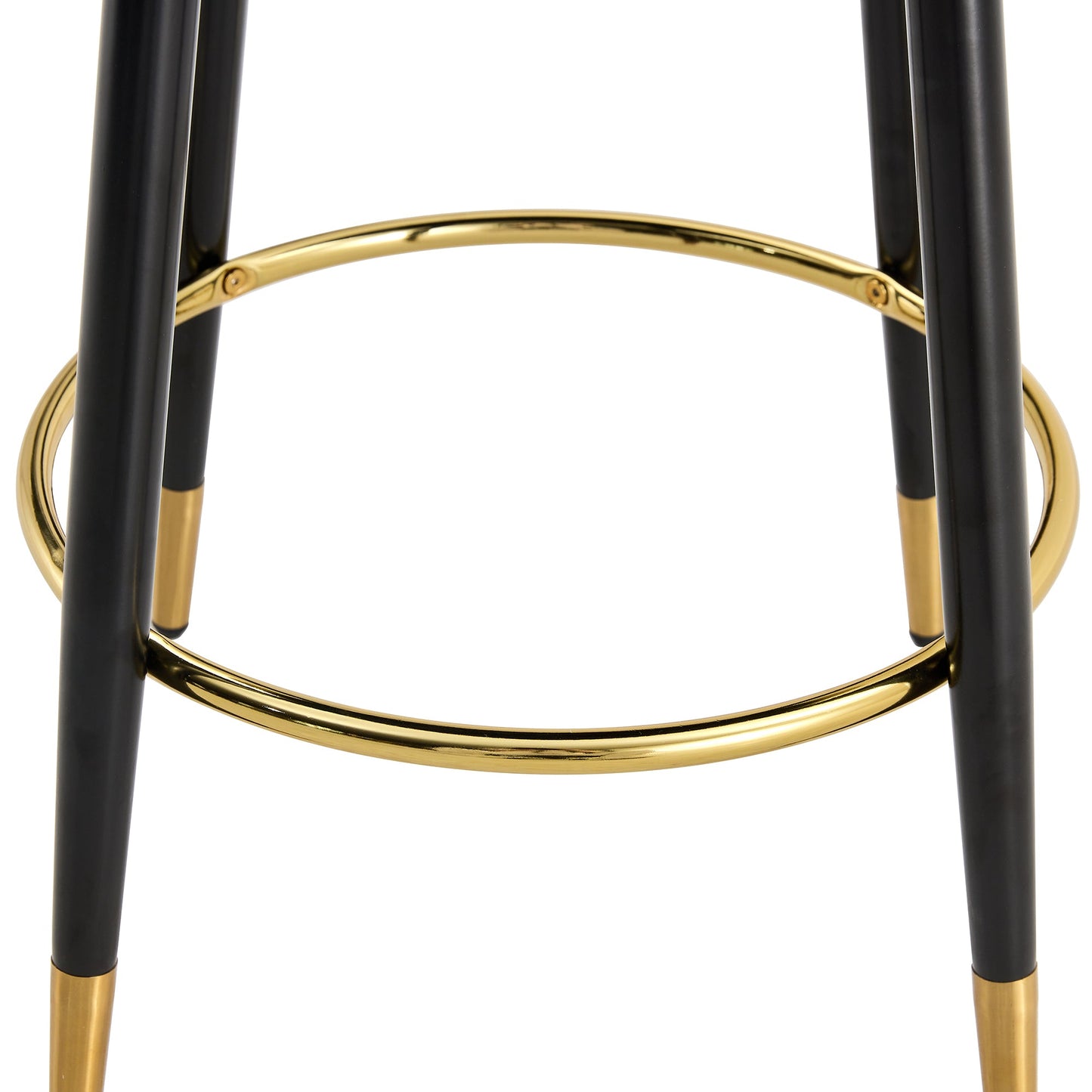 Modern PU Comfortable Upholstered Bar Chair With Smooth and Beautiful Black Metal Legs for Dining Room, Kitchen, Terrace