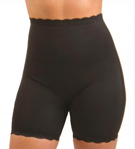 High Waisted Long Leg Shaper Shorts- Lace Trim Plus Silicone 153U267