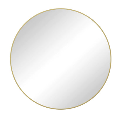 Wall Mirror 42 Inch Gold Circular Mirror Metal Framed Mirror Round Vanity Mirror Dressing Mirror, for Bathroom, Living R
