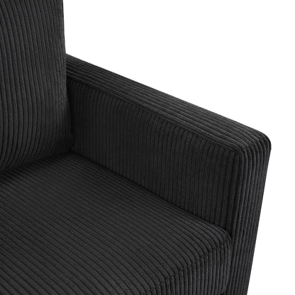 Twin Size Sofa Bed 47.2' Sleeper Sofa Loveseat With Foldable Mattress, Side Table, Storage Pocket, USB Ports, Black Cord