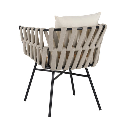 Discover Unmatched Flexibility in Alfresco Dining With Six Creatively Arranged Chairs Made of Polyester Woven Tape and A
