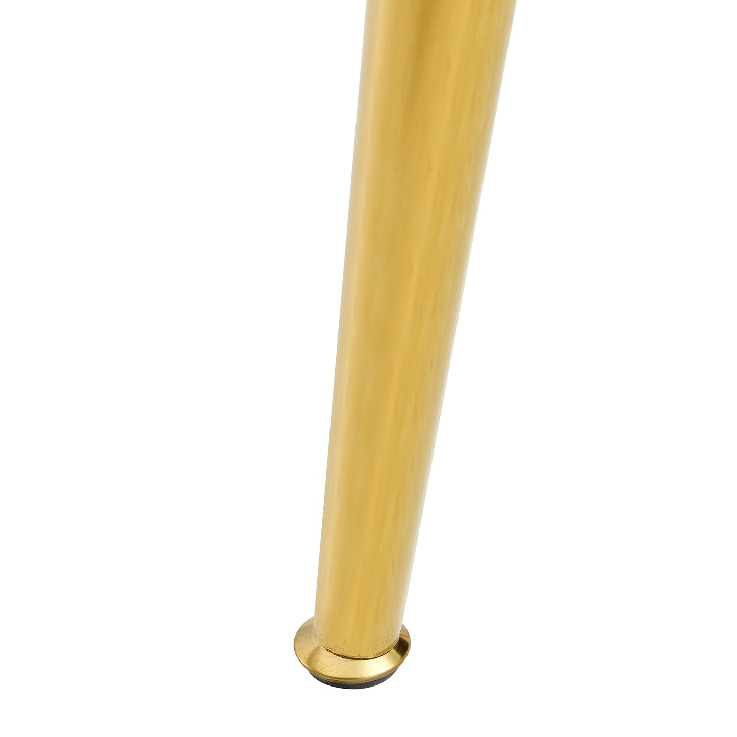 A Glass Tabletop With a Diameter of 40 Inches and a Modern Minimalist Circular Dining Table With Gold Plated Metal Legs.