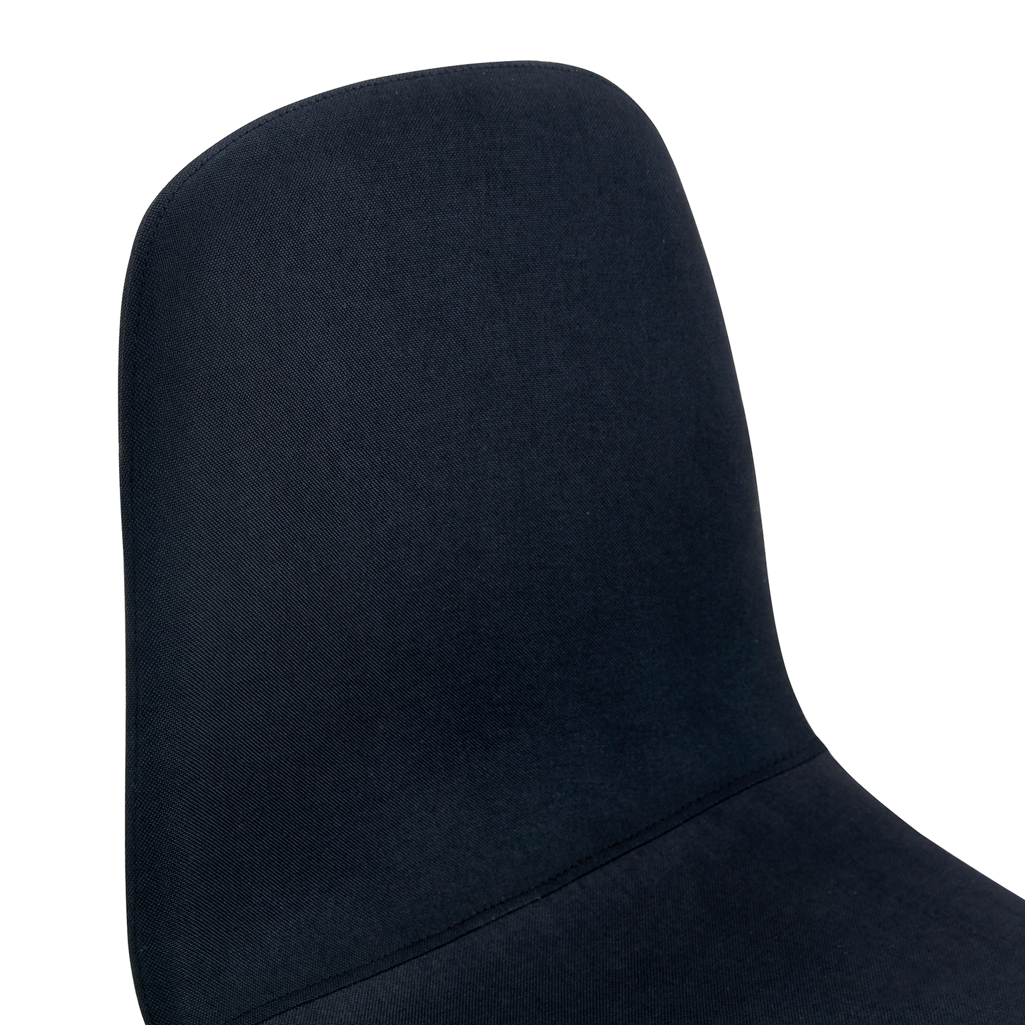 Luxury Simple Chair Set of 4 Black Linen-Cotton High Resilience Dining Chair With Metal Walnut Color Leg