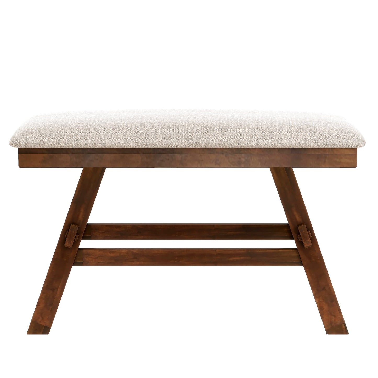 6-Piece Wood Counter Height Dining Table Set With Storage Shelf, Kitchen Table Set With Bench and 4 Chairs,Rustic Style,