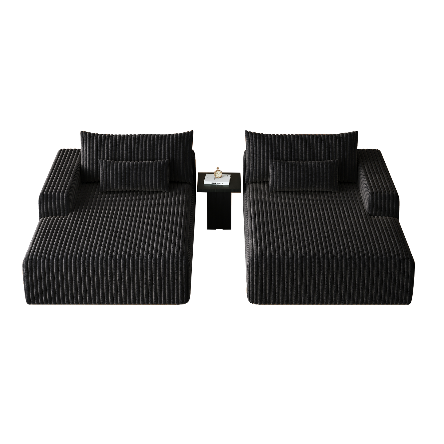 102' Oversized Sectional Lounge Chaise,No Assembly Required,Cloud Plush Loveseat With Reclining Sofa Bed,Fluffy Modern S