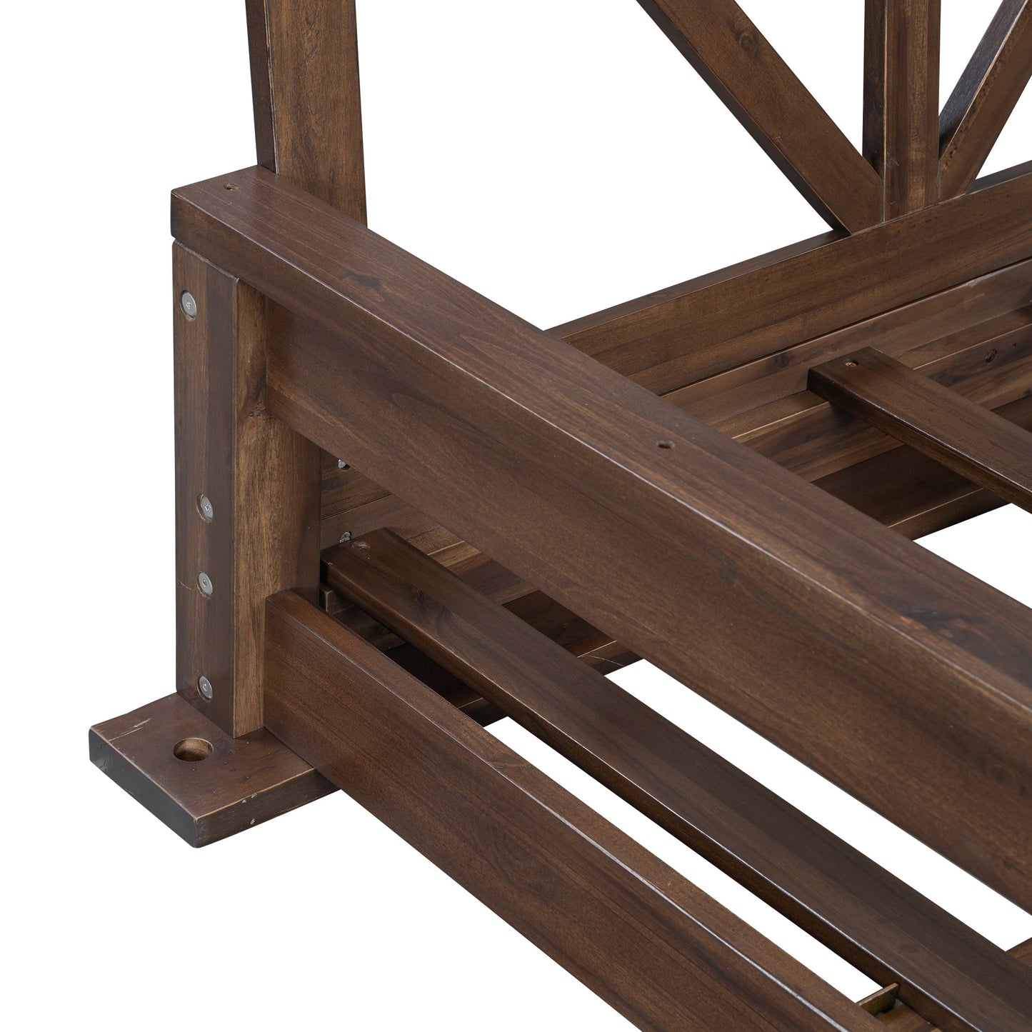 Acacia Wood Twin Size Patio Swing Bed Modern Porch Swing Hanging Bed Frame With 16.4ft Hemp Ropes for Garden,Backyard,Br