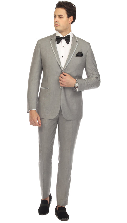 Celio Grey Slim Fit 3pc Tuxedo
