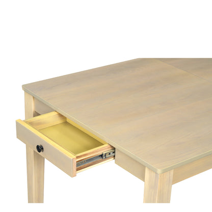 Rustic 7-Piece 78.1inch Extendable Dining Table Set With 18inch Removable Leaf, 6 Upholstered Dining Chairs, 2 Built-In