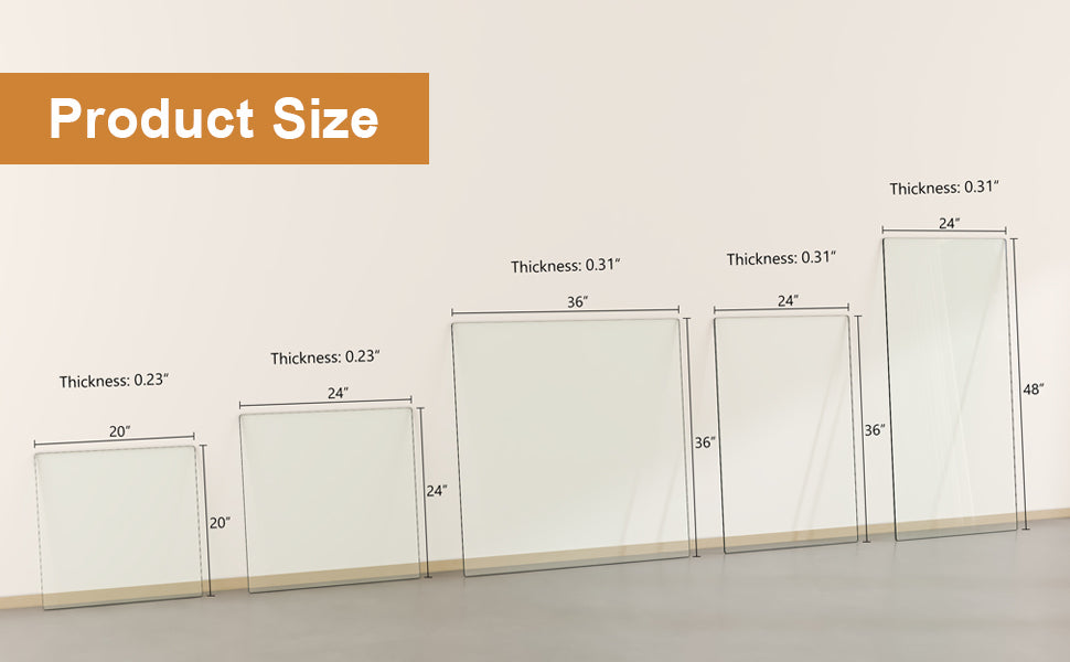 ONLY Separate Glass Tabletop.24*36 Inch Rectangular Heat-Resistant Transparent Tempered Glass Tabletop.Suitable for Vari