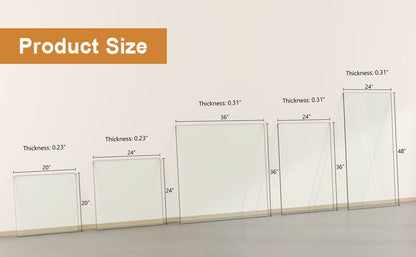 ONLY Separate Glass Tabletop.24*36 Inch Rectangular Heat-Resistant Transparent Tempered Glass Tabletop.Suitable for Vari