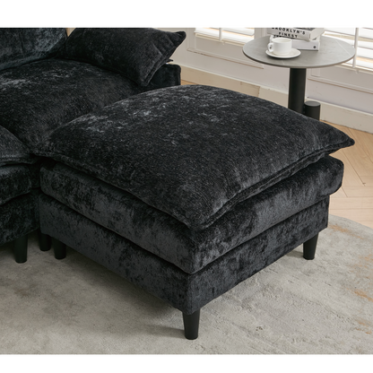 Modular Sofa,U Shaped Cloud Couch Comfy Set ,6-Seater, 2 Armrest Pillows,Convertible Sectional  Couch, Living Room,Apart