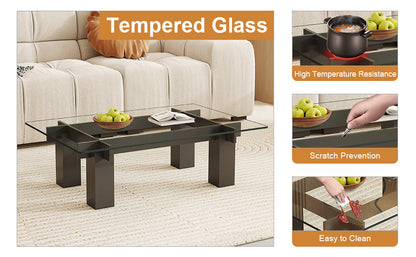 ONLY Separate Glass Tabletop.24*36 Inch Rectangular Heat-Resistant Transparent Tempered Glass Tabletop.Suitable for Vari