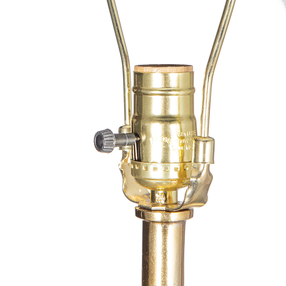 D16x31' Leaf Lamp With Marble Base, Gold (Lamp Shade Assembly Required)