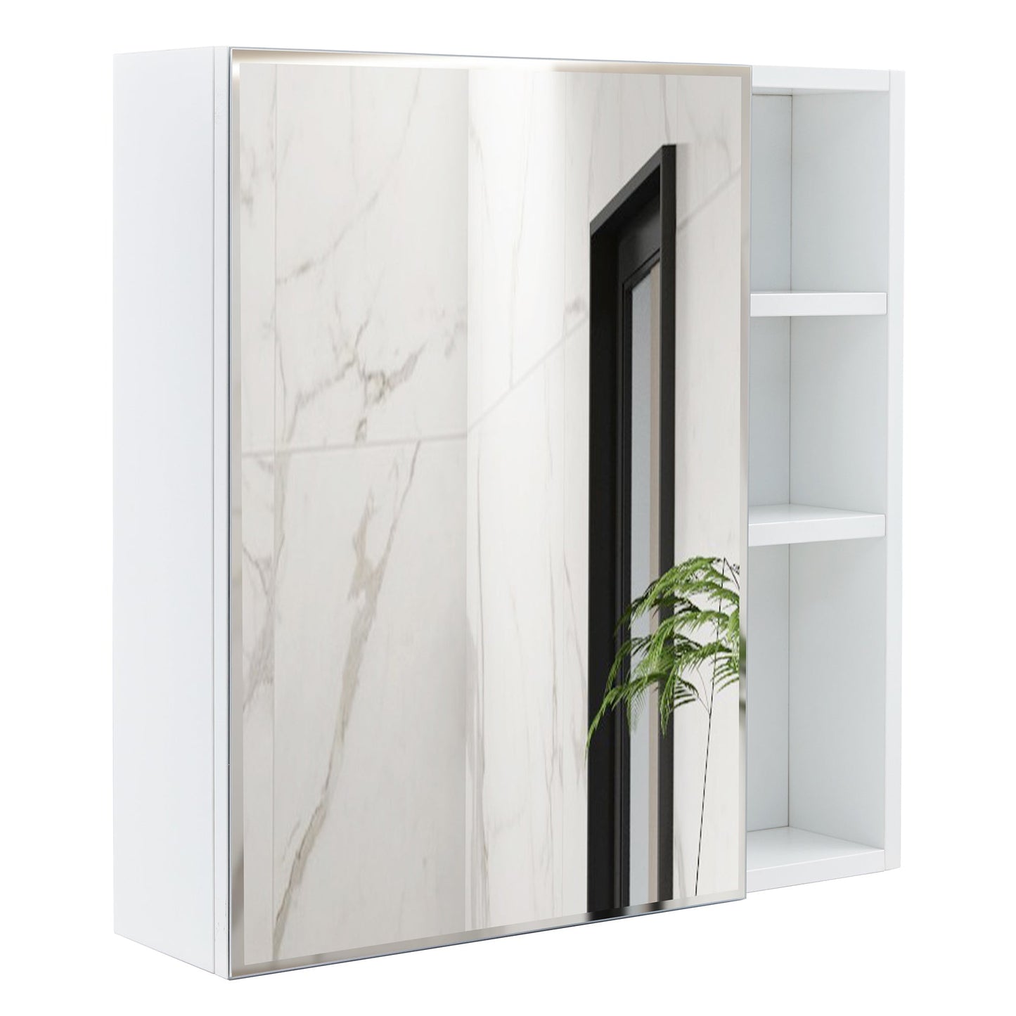A White MDF Material Mirror Cabinet, Bathroom Mirror,  MDF Material Mirror Cabinet,a Separate Wall Mounted Bathroom Mirr