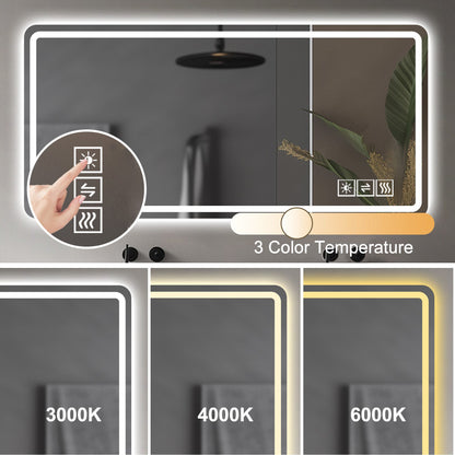 28*60inch LED Bathroom Vanity Mirror ,Wall Mirror,Anti-Fog, Dimmable,Shatter-Proof Tempered Glass,  Ideal for Bathroom W