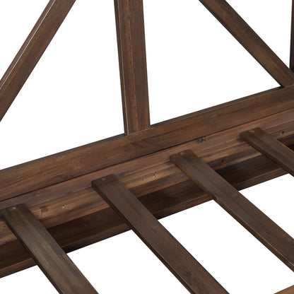 Acacia Wood Twin Size Patio Swing Bed Modern Porch Swing Hanging Bed Frame With 16.4ft Hemp Ropes for Garden,Backyard,Br