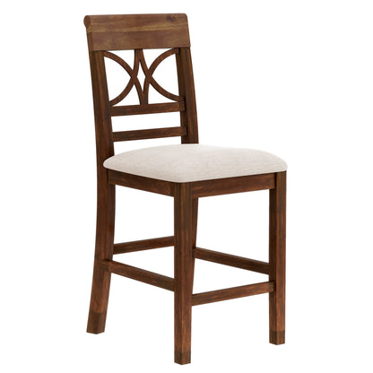 6-Piece Wood Counter Height Dining Table Set With Storage Shelf, Kitchen Table Set With Bench and 4 Chairs,Rustic Style,