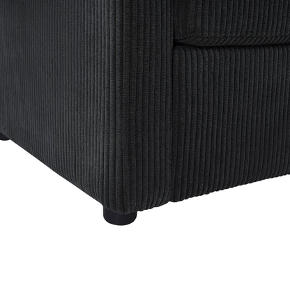 Twin Size Sofa Bed 47.2' Sleeper Sofa Loveseat With Foldable Mattress, Side Table, Storage Pocket, USB Ports, Black Cord