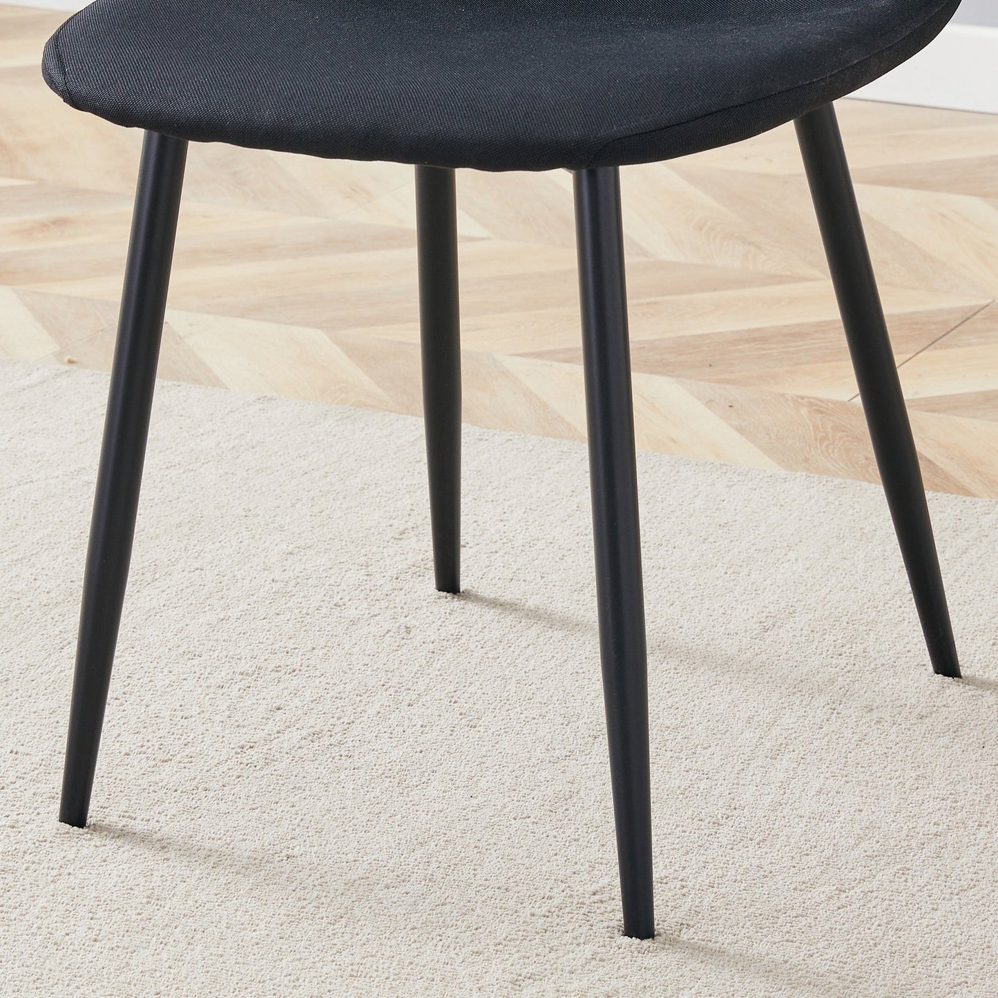 Table and Chair set.Modern Multifunctional Lifting Platform,Walnut Wood Grain Sticker MDF Desktop, Black Metal Legs.Pair