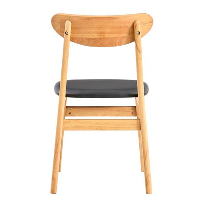 4 the Stylish and Durable Solid Wood Dining Chair, Small Curved Back, PU Cushion, and Beautiful Shape Match Perfectly Wi