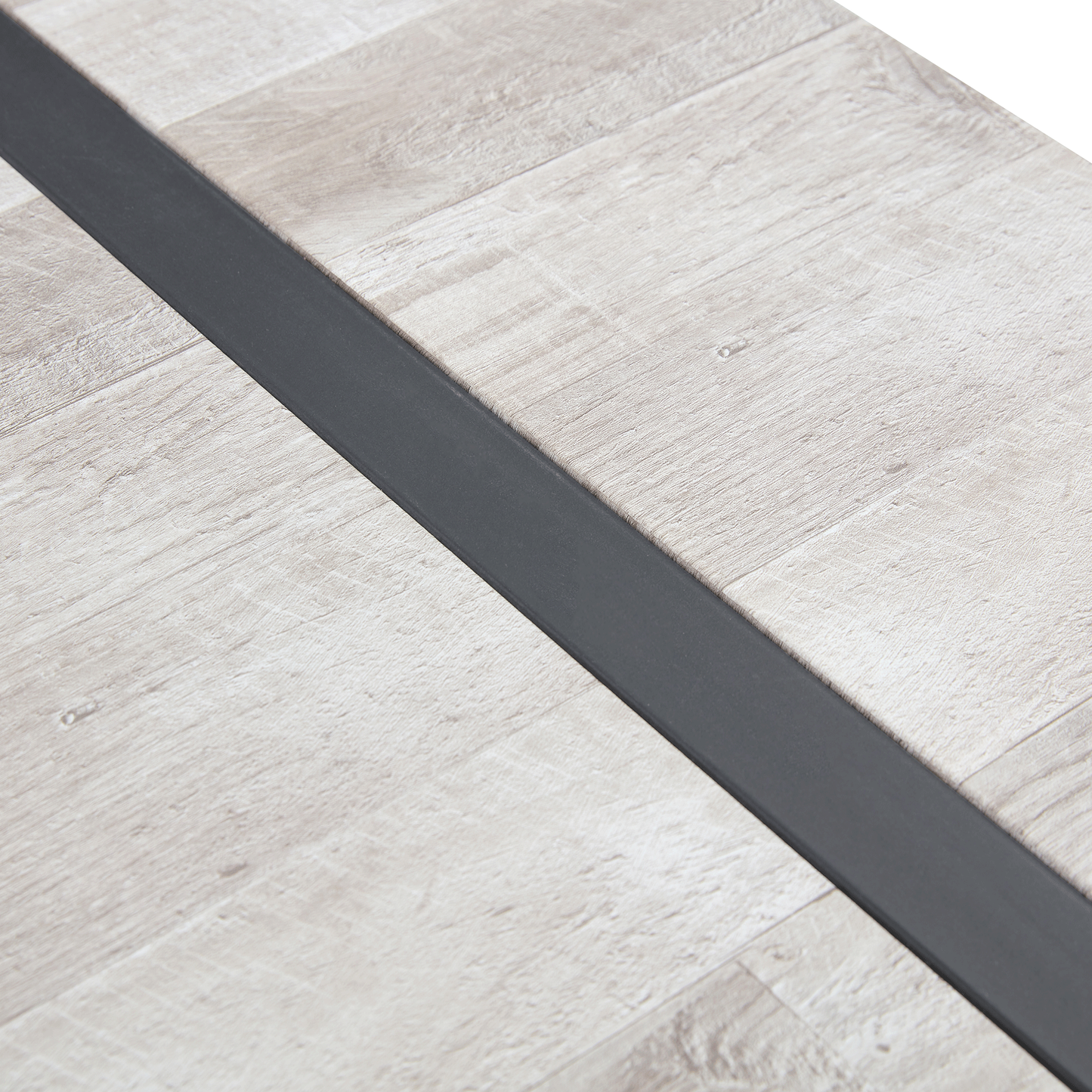 Table and Chair set.A Minimalist Retro Rectangular Dining Table With a Specially Textured Top and Black Metal legs.Paire