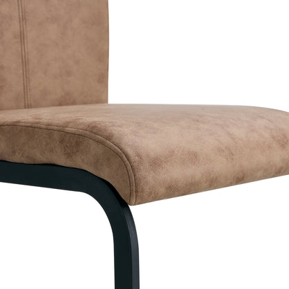 Dining Chairs,tech Cloth High Back Upholstered Side Chair With C-Shaped Tube Black Metal Legs for Dining Room Kitchen Va