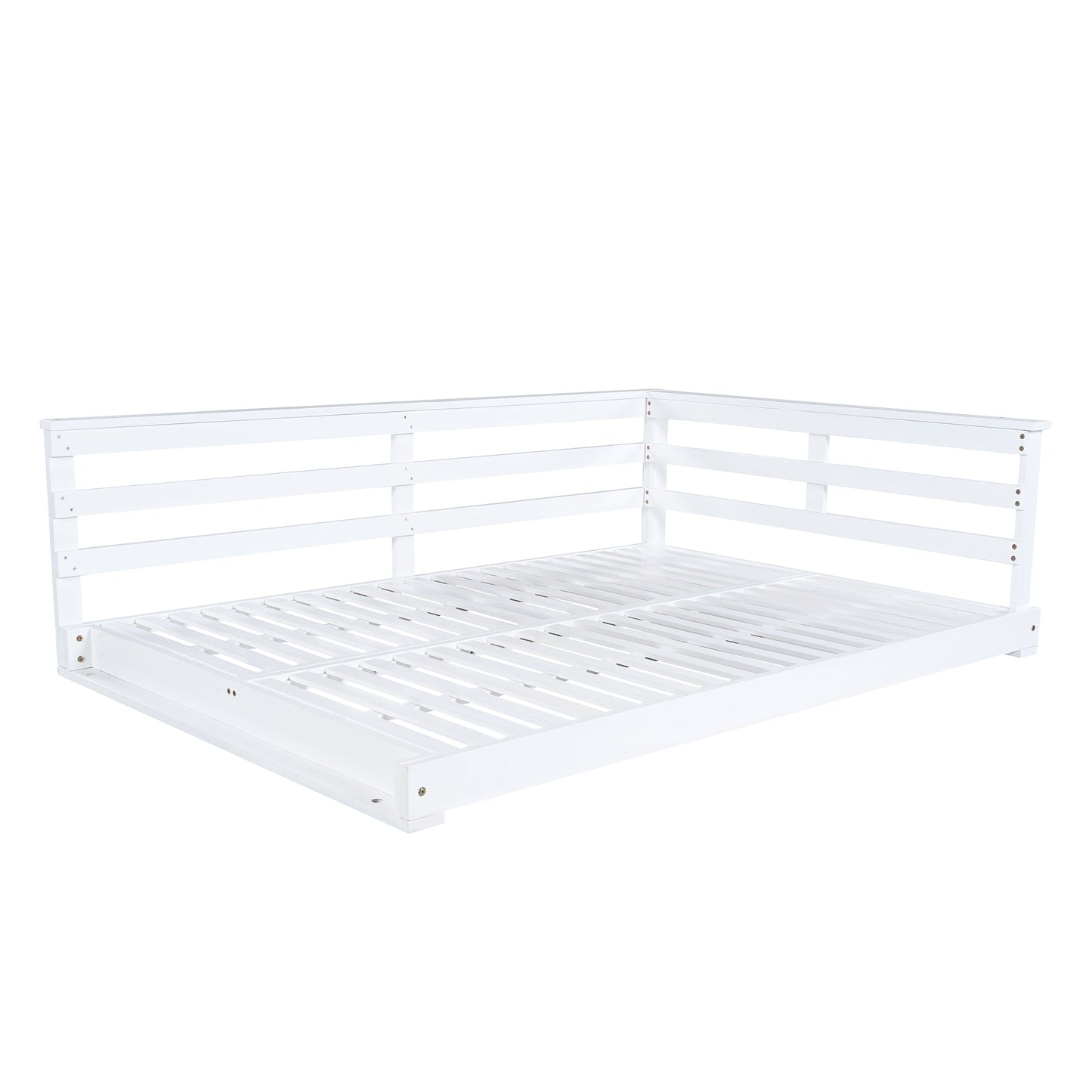 Acacia Wood Porch Swing Bed for Outdoor With Hemp Ropes - Full Size Patio Hanging Bed, 350lbs Capacity, Open-Side Minima