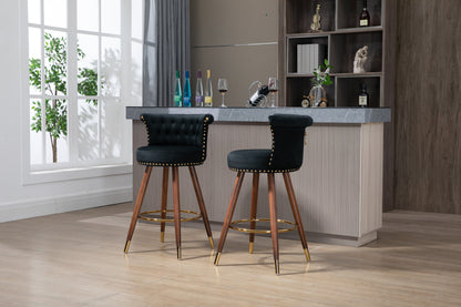 Swivel Bar Stools With Backrest Footrest ，with a Fixed Height of 360 Degrees