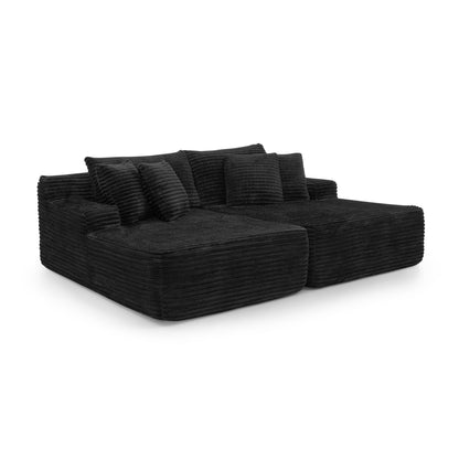 Two-Seater Lazy Sofa Lounge Chair,Compressed Sofa No Assembly Required, Made of Velvet Fabric, Fluffy Modern  Lounge Cha