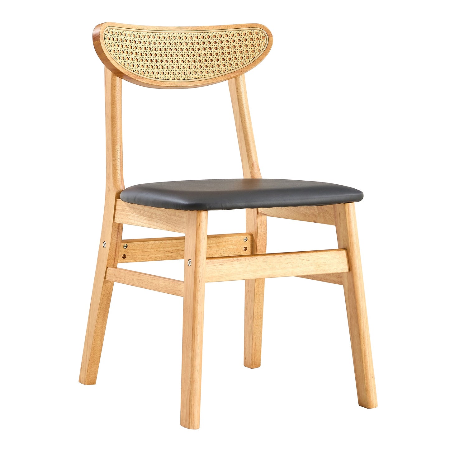 4 the Stylish and Durable Solid Wood Dining Chair, Small Curved Back, PU Cushion, and Beautiful Shape Match Perfectly Wi