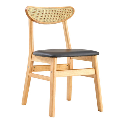 4 the Stylish and Durable Solid Wood Dining Chair, Small Curved Back, PU Cushion, and Beautiful Shape Match Perfectly Wi