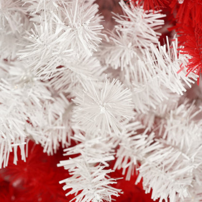 6ft Artificial Christmas Tree With 300 LED Lights and 900 Bendable Branches, Candy Cane Christmas Tree Holiday Decoratio