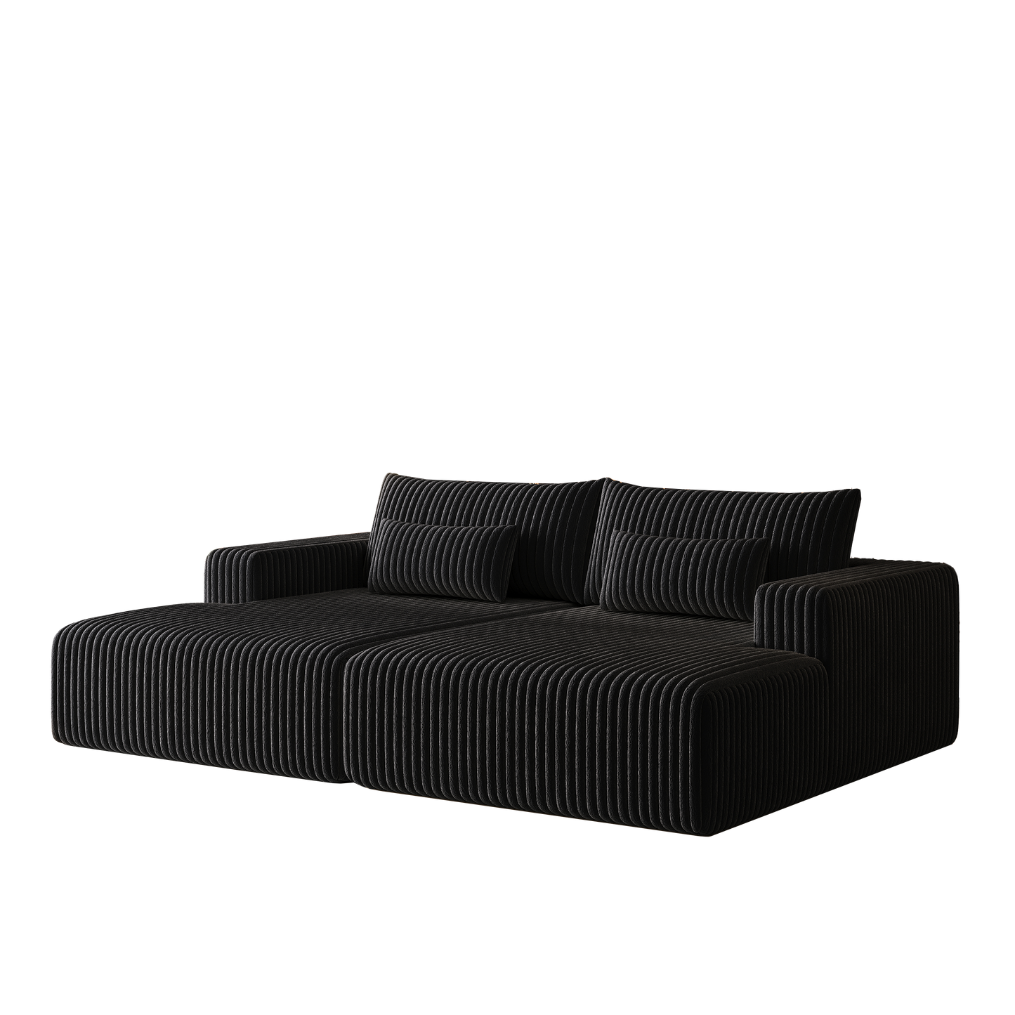 102' Oversized Sectional Lounge Chaise,No Assembly Required,Cloud Plush Loveseat With Reclining Sofa Bed,Fluffy Modern S