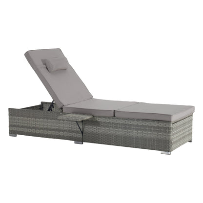 Outdoor Chaise Lounge Chair Set of 2 With Patio Pool Chairs Tanning Lounges for Outside,Beach Rattan Recliners With Adju