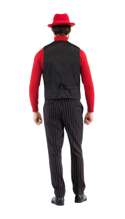 Bellagio Black White Mens 2 Button Slim Peak Lapel Suit With Pick Stitching Ticket Pocket Double Breasted Vest With Shaw