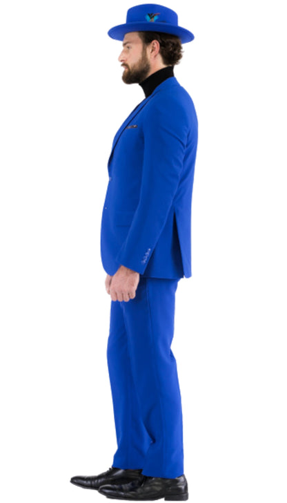 Paul Lorenzo Mens Royal Blue Slim Fit 2 Piece Suit