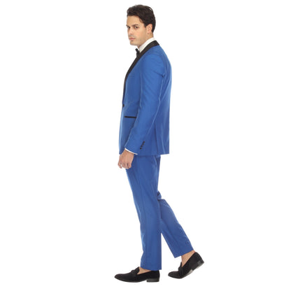 Ferrecci Men's Reno Royal Blue Slim Fit Shawl Lapel 2 Piece Tuxedo Suit Set