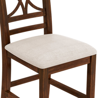 6-Piece Wood Counter Height Dining Table Set With Storage Shelf, Kitchen Table Set With Bench and 4 Chairs,Rustic Style,