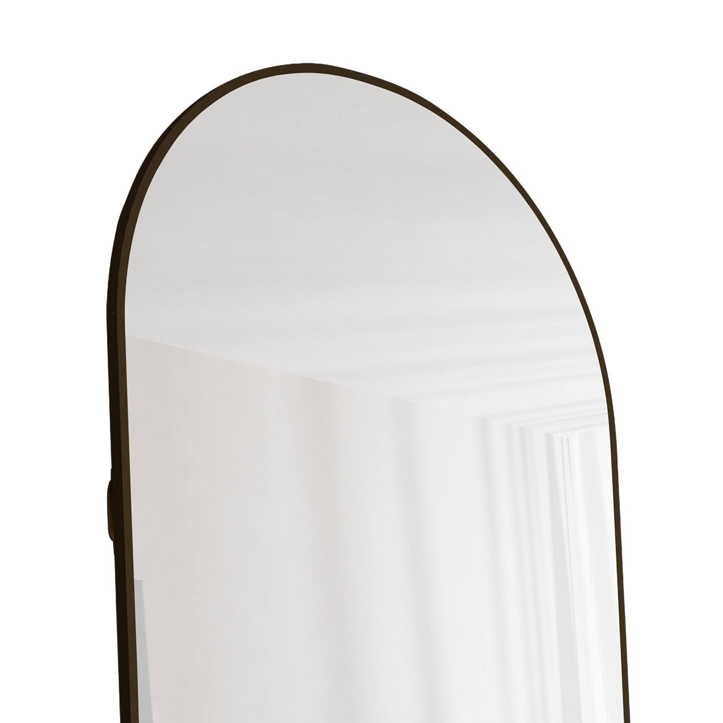 Arched Full Length Mirror With Aluminum Alloy Frame for Bathroom, Bedroom, and Clothing Store - Black 59.8' X 16.5'