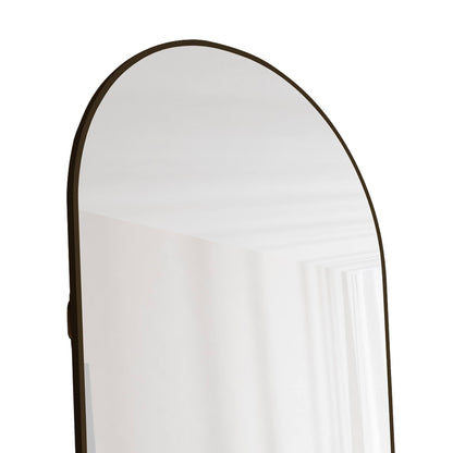Arched Full Length Mirror With Aluminum Alloy Frame for Bathroom, Bedroom, and Clothing Store - Black 59.8' X 16.5'