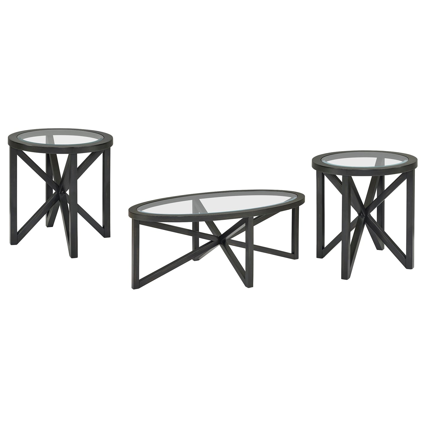 Modern Simple Glass Coffee Table, Tempered Glass Coffee Table Solid Wood Base Round Transparent Glass Top Modern Living