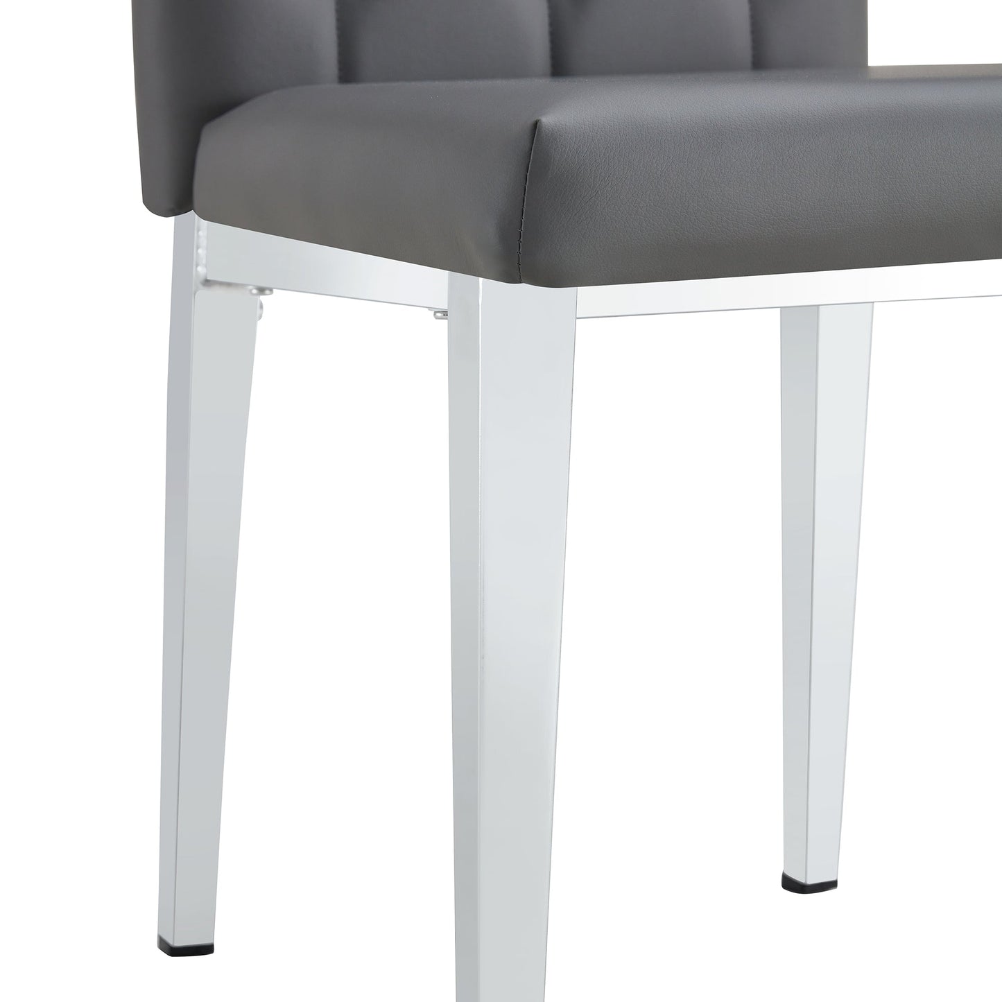 4 Piece Set of Gray Armless Dining Chairs Brings a Touch of Elegance and Mystery to the Dining Area With Its Deep Gray T